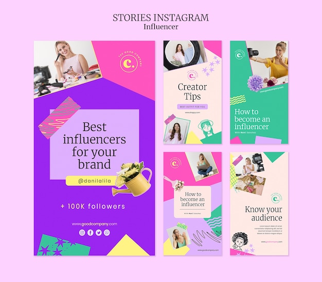 Histórias do instagram de trabalho de influenciador