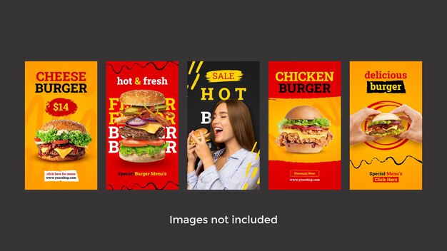 Histórias do instagram do burger
