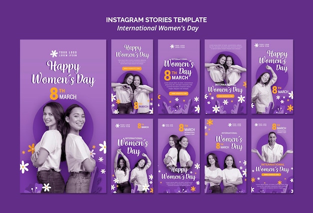 PSD histórias do instagram do dia internacional da mulher