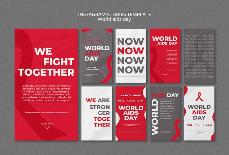 PSD histórias do instagram do dia mundial da aids