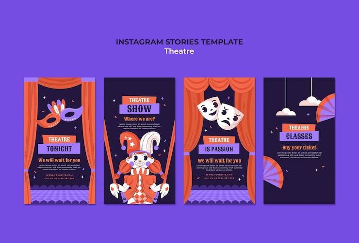 PSD histórias do instagram do show de teatro