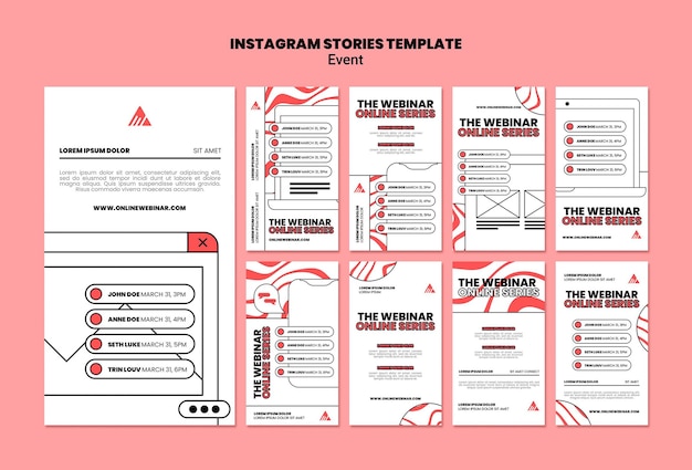 PSD histórias do instagram do webinar do evento on-line