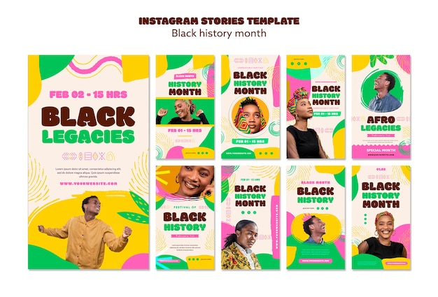 PSD histórias do mês negro da história no instagram