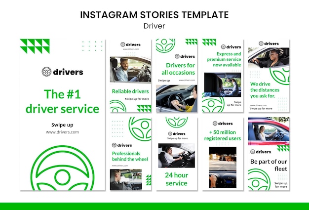 PSD historias de instagram de conductores