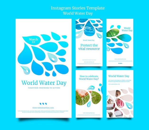 PSD historias de instagram del día mundial del agua