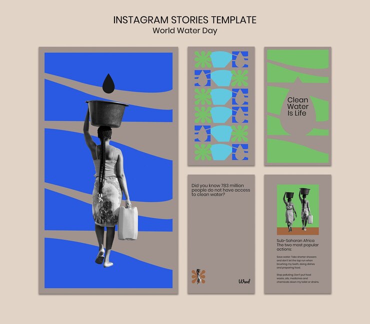 PSD historias de instagram del día mundial del agua
