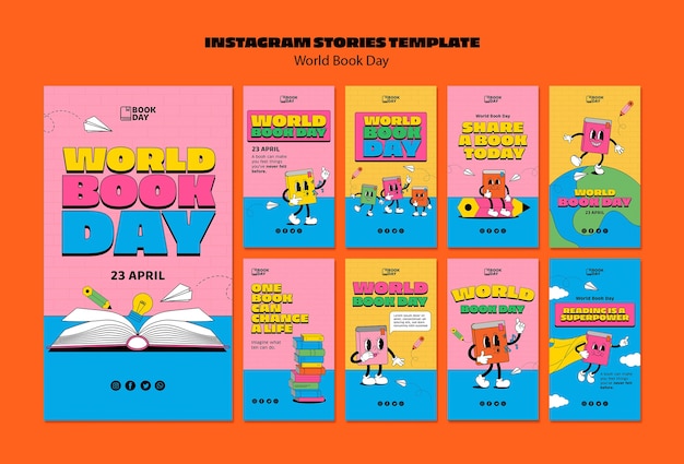 Historias de instagram del día mundial del libro