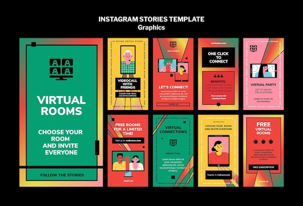 PSD historias de instagram de gráficos
