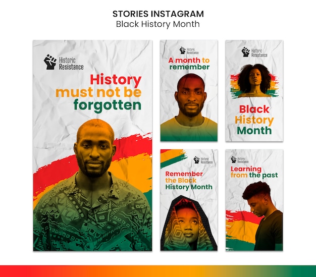 PSD historias de instagram del mes de la historia negra