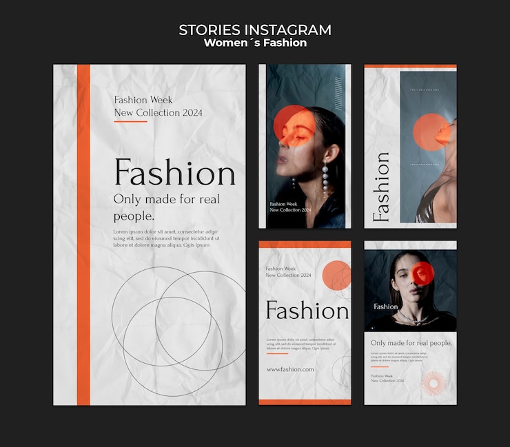 PSD historias de instagram de moda femenina.