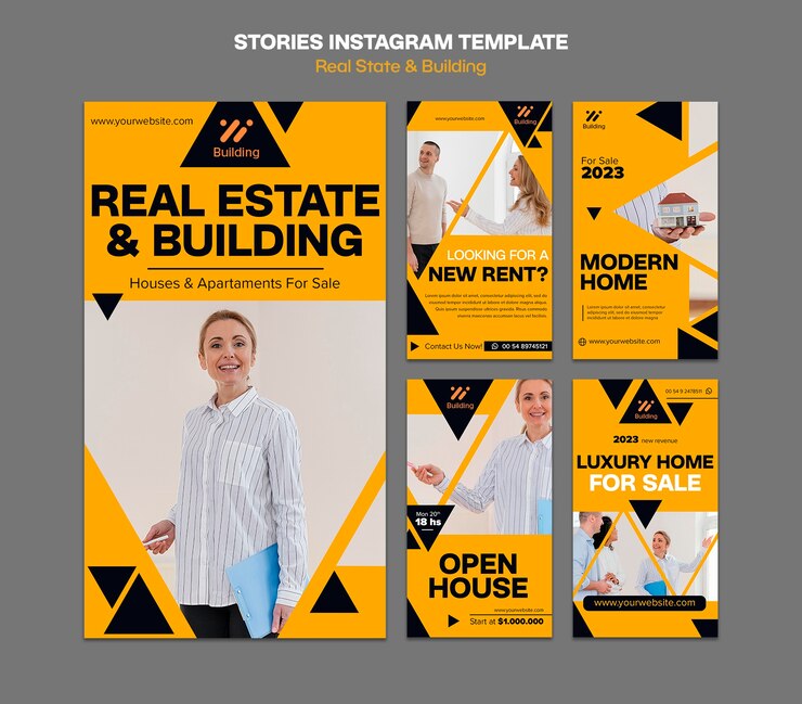 PSD historias de instagram de proyectos inmobiliarios