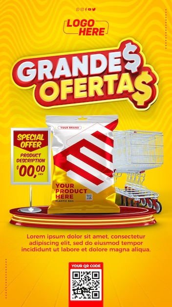 Historias de modelos de redes sociales en supermercados grandes ofertas en brasil