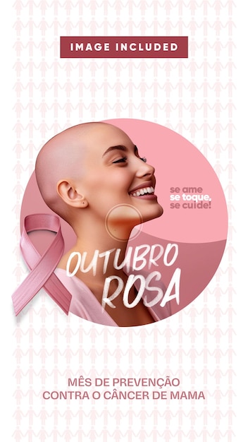 Histórias nas redes sociais Campanha Outubro Rosa contra o câncer
