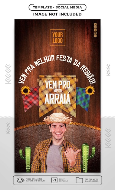 Histórias nas redes sociais festa junina vem pro nosso arraia