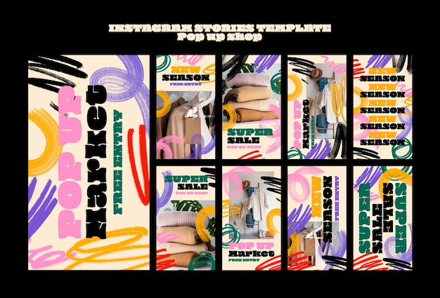 Histórias pop-up do Instagram da loja