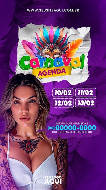 PSD histórias psd para redes sociais carnaval do brasil