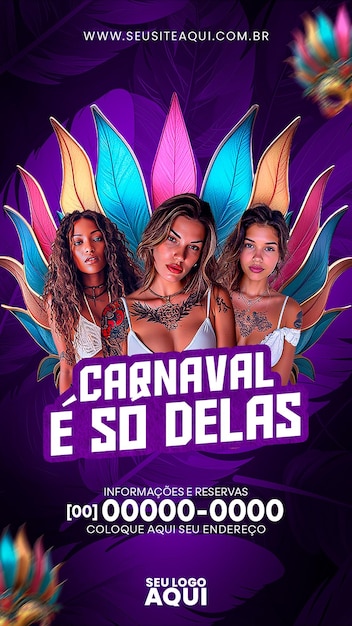 PSD histórias psd para redes sociais carnaval do brasil