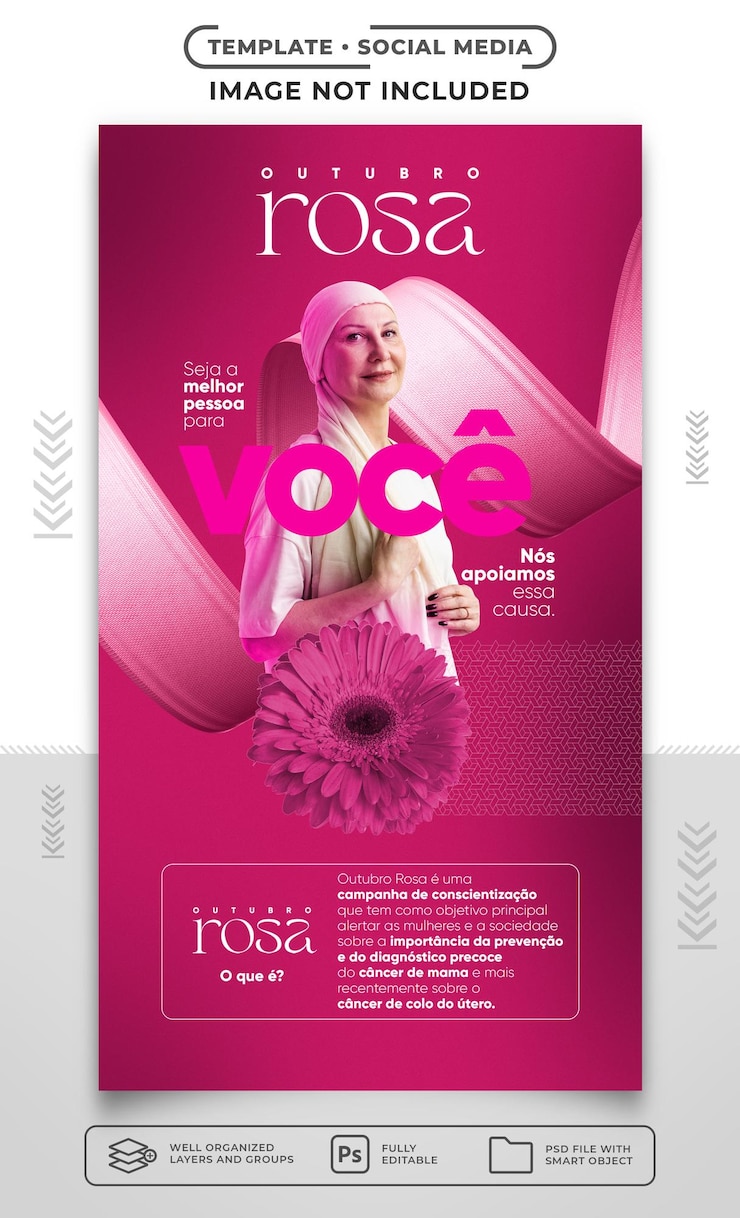 PSD historias de redes sociales cáncer de mama sé la mejor persona para ti