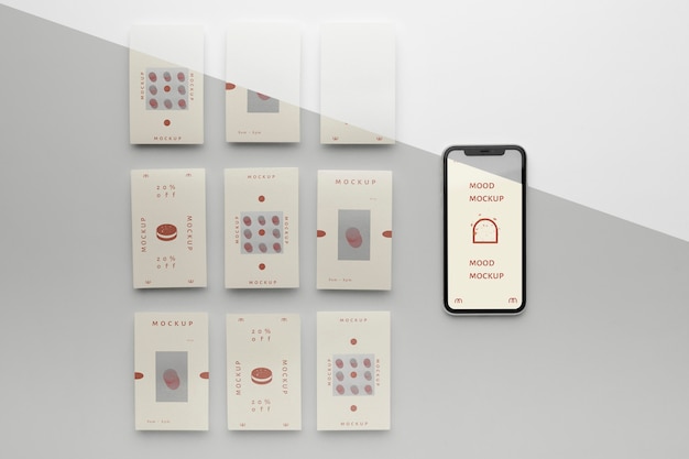 Historias de redes sociales y maquetas de teléfonos inteligentes