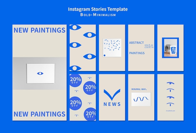 PSD historias de redes sociales de minimalismo atrevido