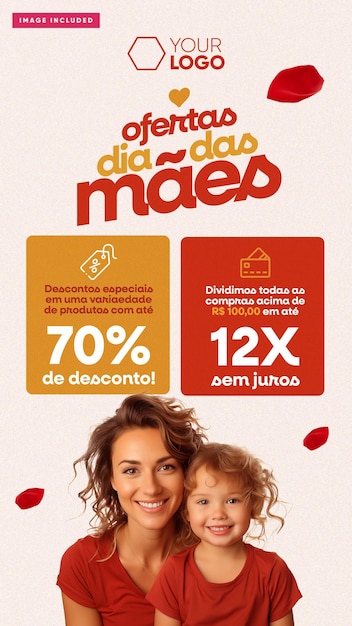 PSD historias de las redes sociales ofertas para el día de la madre