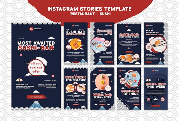 Historias de sushi en las redes sociales