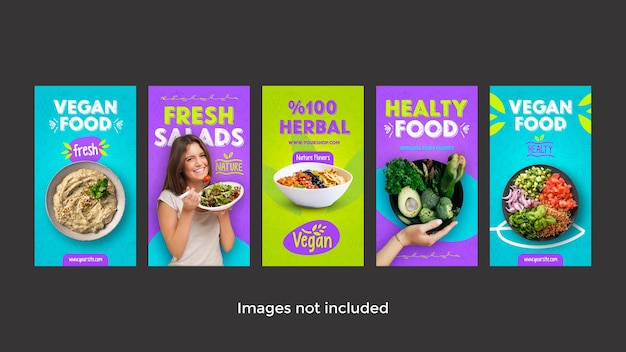 PSD historias veganas en instagram