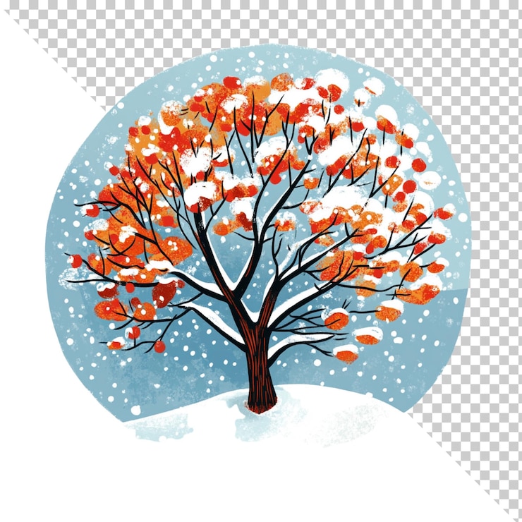 PSD l'hiver isolé sur un fond transparent