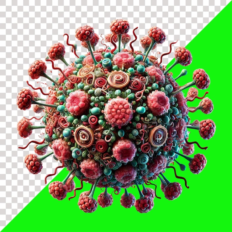PSD hmpv o metapneumovirus humano aislado sobre un fondo transparente