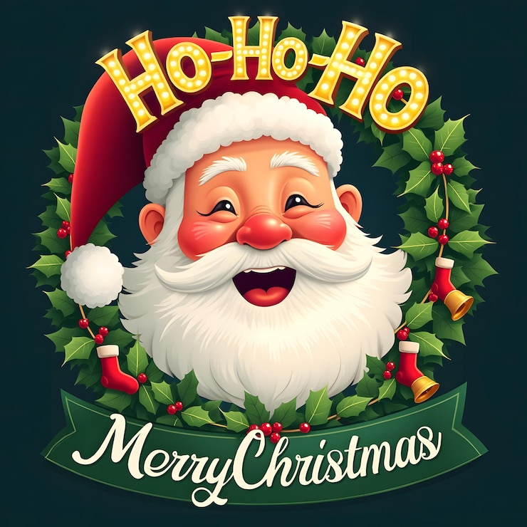 PSD ho ho celebrar la temporada con un diseño alegre de papá noel