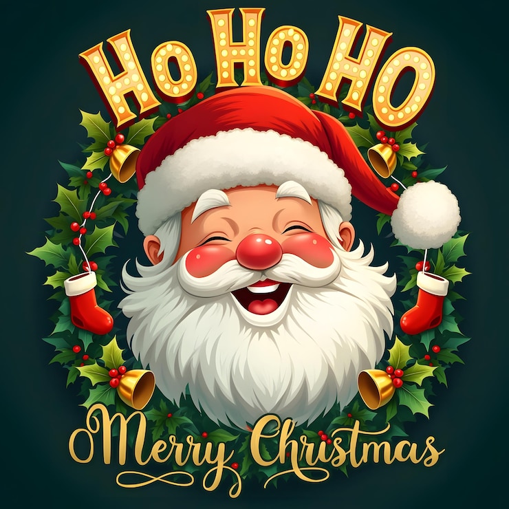 PSD ho ho celebrar la temporada con un diseño alegre de papá noel
