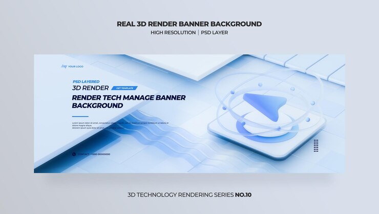 PSD hoch auflösende 3d-rendering-poster-banner-hintergrundquelldatei