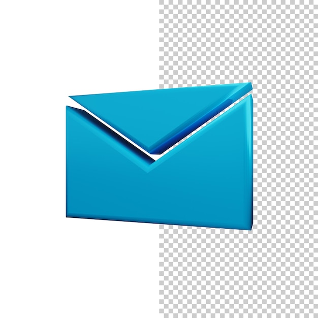 Hoch auflösendes 3D-Nachrichten-Symbol auf durchsichtigem Hintergrund