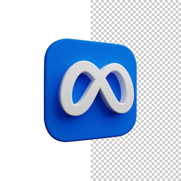 Hoch auflösendes 3D-Rendered-Meta-Symbol mit durchsichtigem Hintergrund