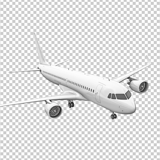 Hochdetailliertes 3D-Rendering eines weißen Passagierflugzeugs auf weißem Hintergrund Airplane Take Off isolierte 3D-Illustration