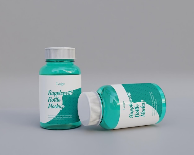 Hochglanz-arzneimittelflasche mockup 3d