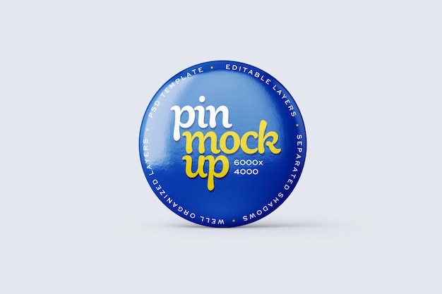 Hochglanzknopf Pin Mockup