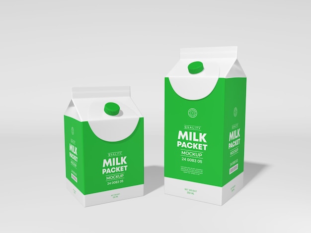 Hochglanzpapier-Milchkarton-Verpackungsmodell