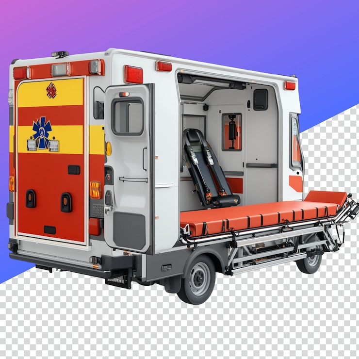 PSD hochwertige krankenwagenstrecke png für medizinische projekte