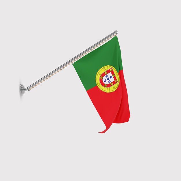 Hochwertige nationale Flagge Portugals bearbeitbare PSD-Bild