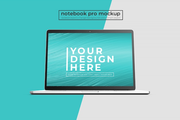 Hochwertige premium 15 zoll laptop notebook pro mock up in front view