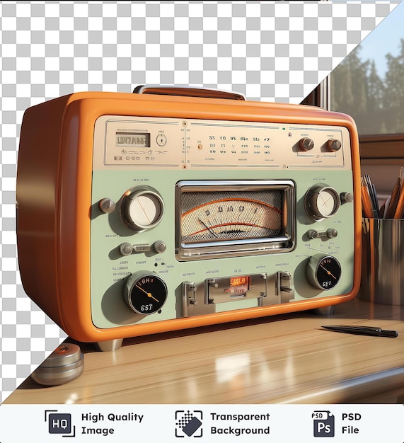 Hochwertige transparente psd realistische fotografische radiosender _ s radiostation der klang der musik