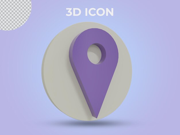 Hochwertiges 3D-gerendertes transparentes Icon-Design für den Standort