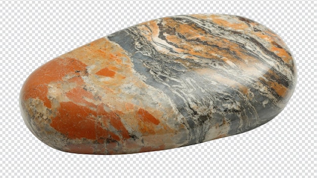 Hochwertiges Bild eines glatten Flusssteins mit einzigartigen natürlichen Mustern, ideal für Projekte mit Naturthemen oder Texturen im Design
