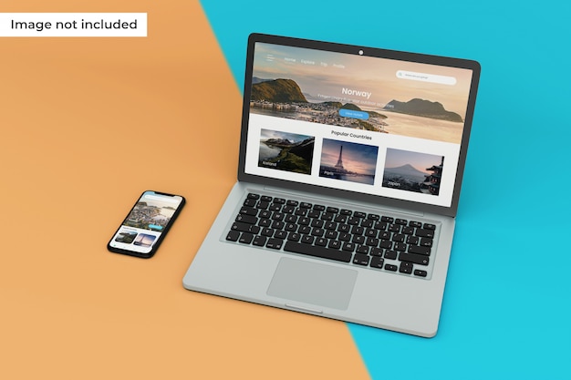 PSD hochwertiges modell für mobile geräte und laptops