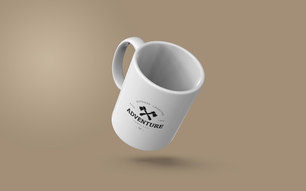 Hochwertiges psd-mug-mockup, vollständig bearbeitbar mit smart object