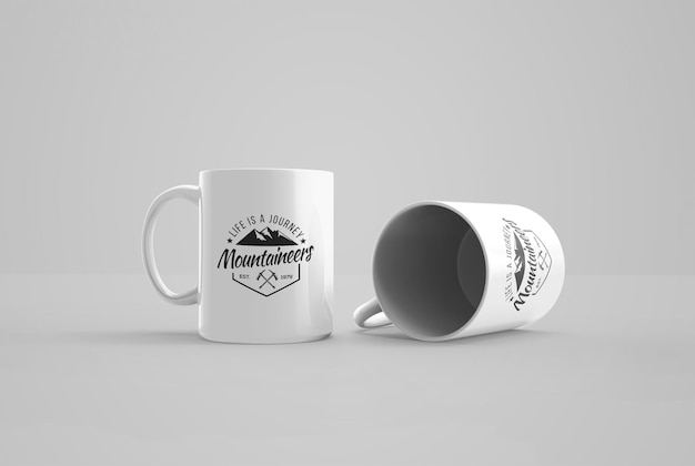 PSD hochwertiges psd-mug-mockup, vollständig bearbeitbar mit smart object