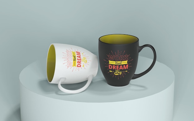 PSD hochwertiges psd-mug-mockup, vollständig bearbeitbar mit smart object