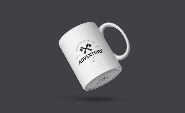 Hochwertiges psd-mug-mockup, vollständig bearbeitbar mit smart object