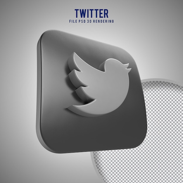 Hochwertiges Twitter 3D gerendertes Symbol